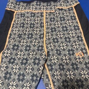 EUC Kari Traa Rose Navy Wool Base Layer Pants